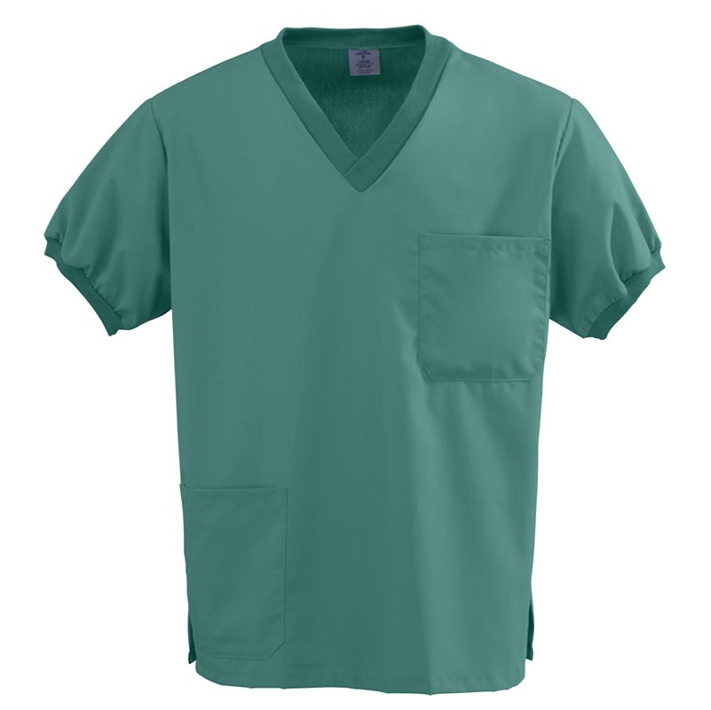 Unisex knit trim v-neck Top