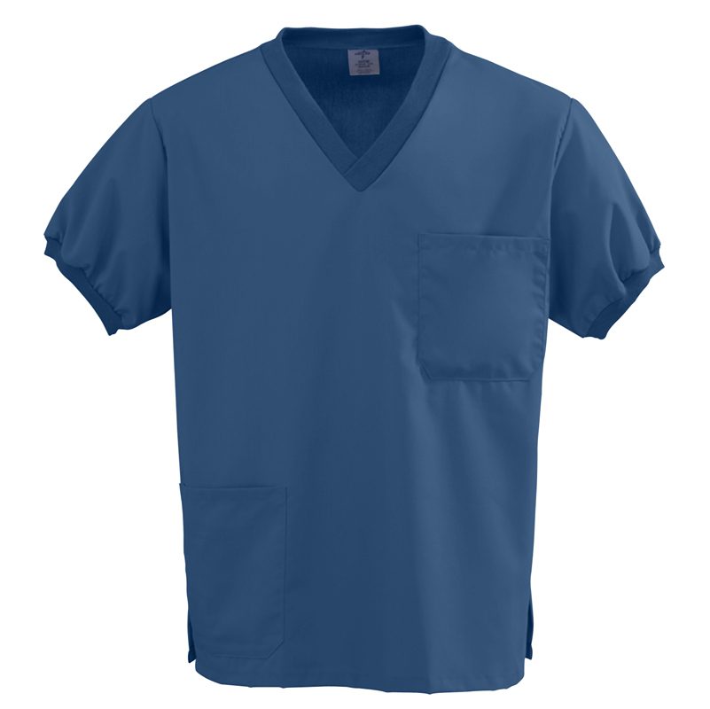 Unisex knit trim v-neck Top