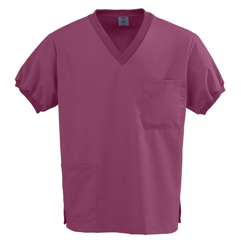 Unisex knit trim v-neck Top