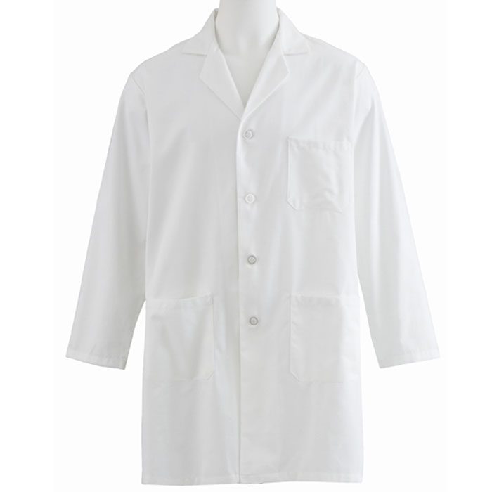 Medline Mens Fine Line Twill Staff Length Lab Coat
