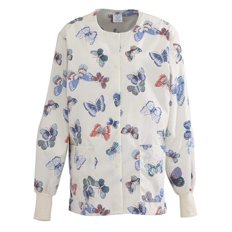 snap-front scrub jacket