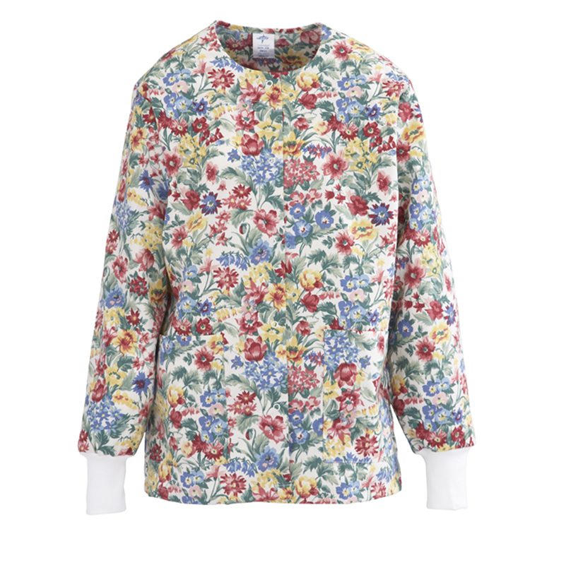 snap-front scrub jacket