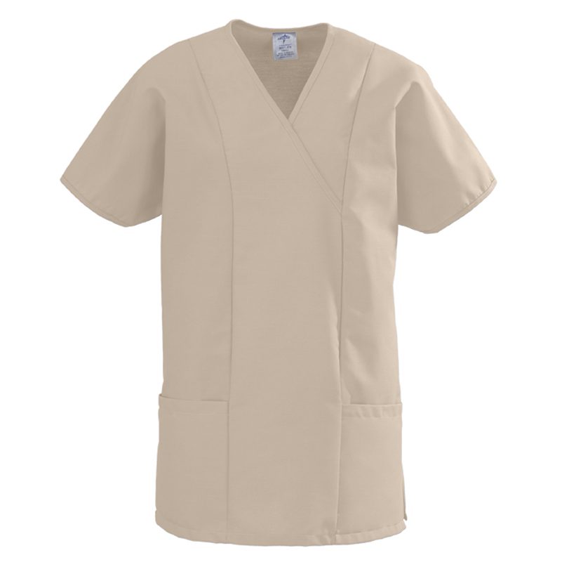 Medline ComfortEase Womens Two Pocket Crossover Tunic Scrub Top