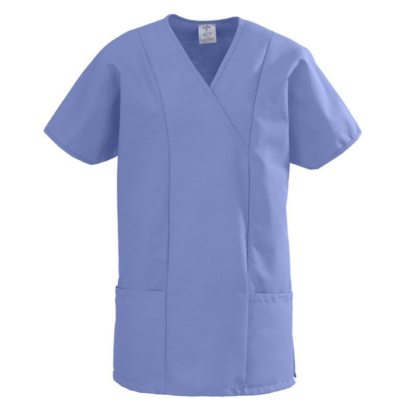 Medline ComfortEase Womens Two Pocket Crossover Tunic Scrub Top